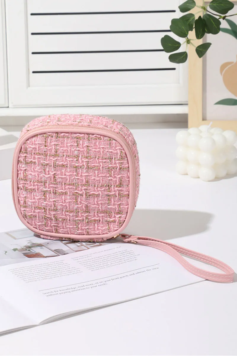 Plaid Tweed Cosmetic Travel Case