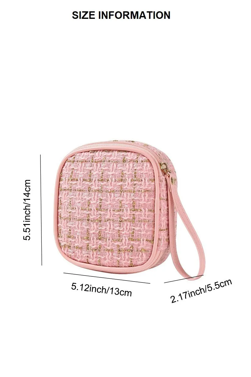 Plaid Tweed Cosmetic Travel Case