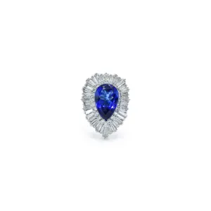 Platinum 5.0ct Tanzanite and 4.27ct Diamond Ring - Certified
