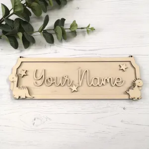 Plywood Personalised Street Sign Kit - Dinosaurs