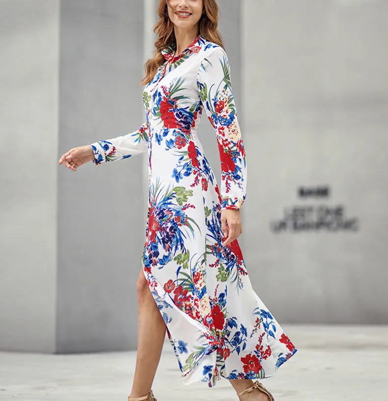 Polka Dot Print Ruffles Women Dress