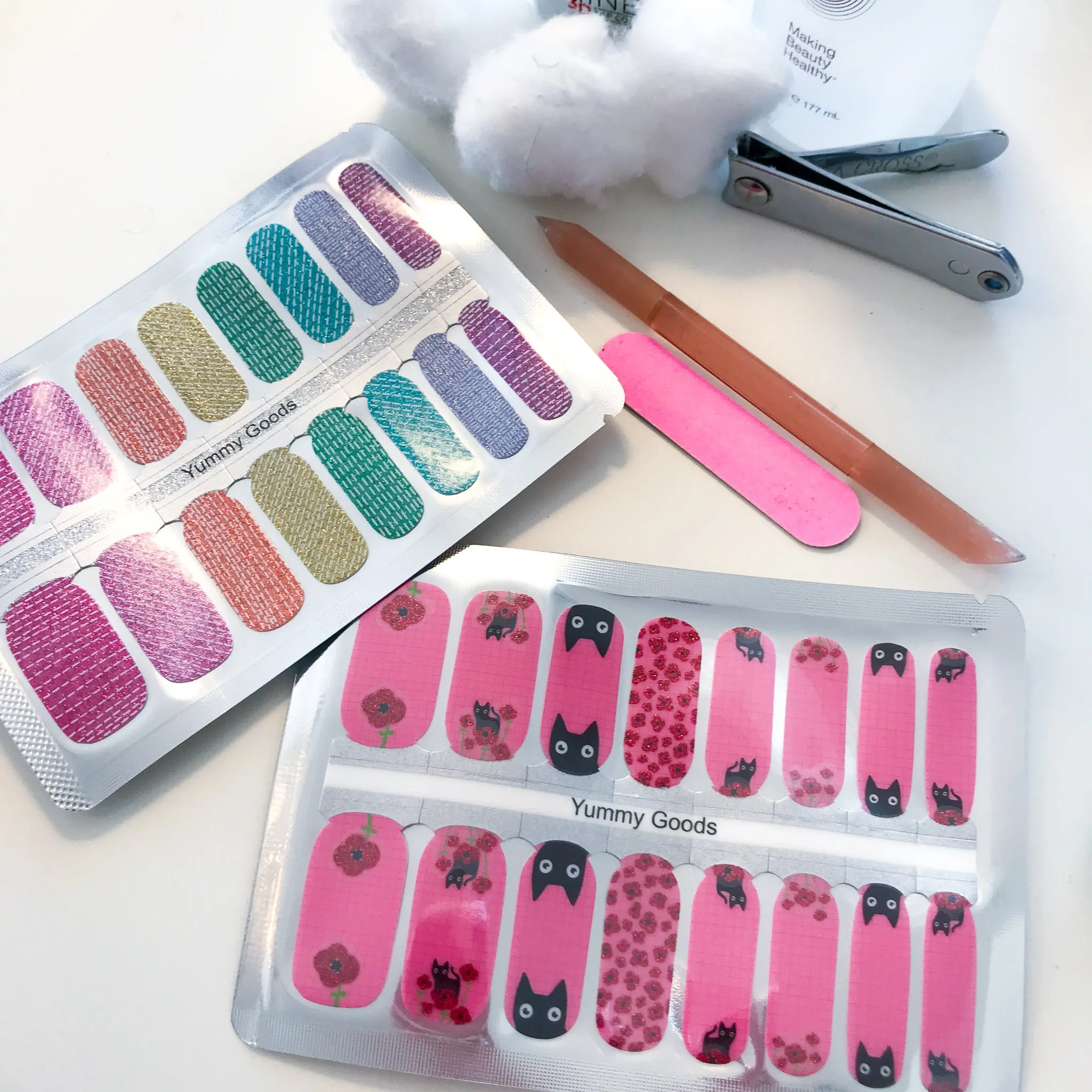 POPPYCATS - yummygoods exclusive! nail wraps (with glitter poppies!)