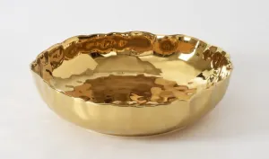 Portofino Gold Extra Large Shallow Bowl