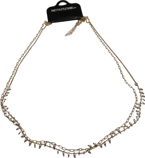 PrettyLittleThing Gold Layered Pearl Drop Belly Chain UK M/L