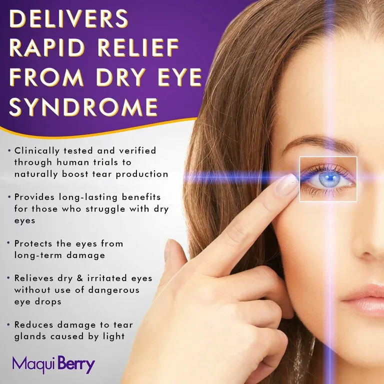 Pure, Natural Maqui Berry: Antioxidant Rich Superfood Supplement for Immune Support, Skin & Eye Health 30 Caps