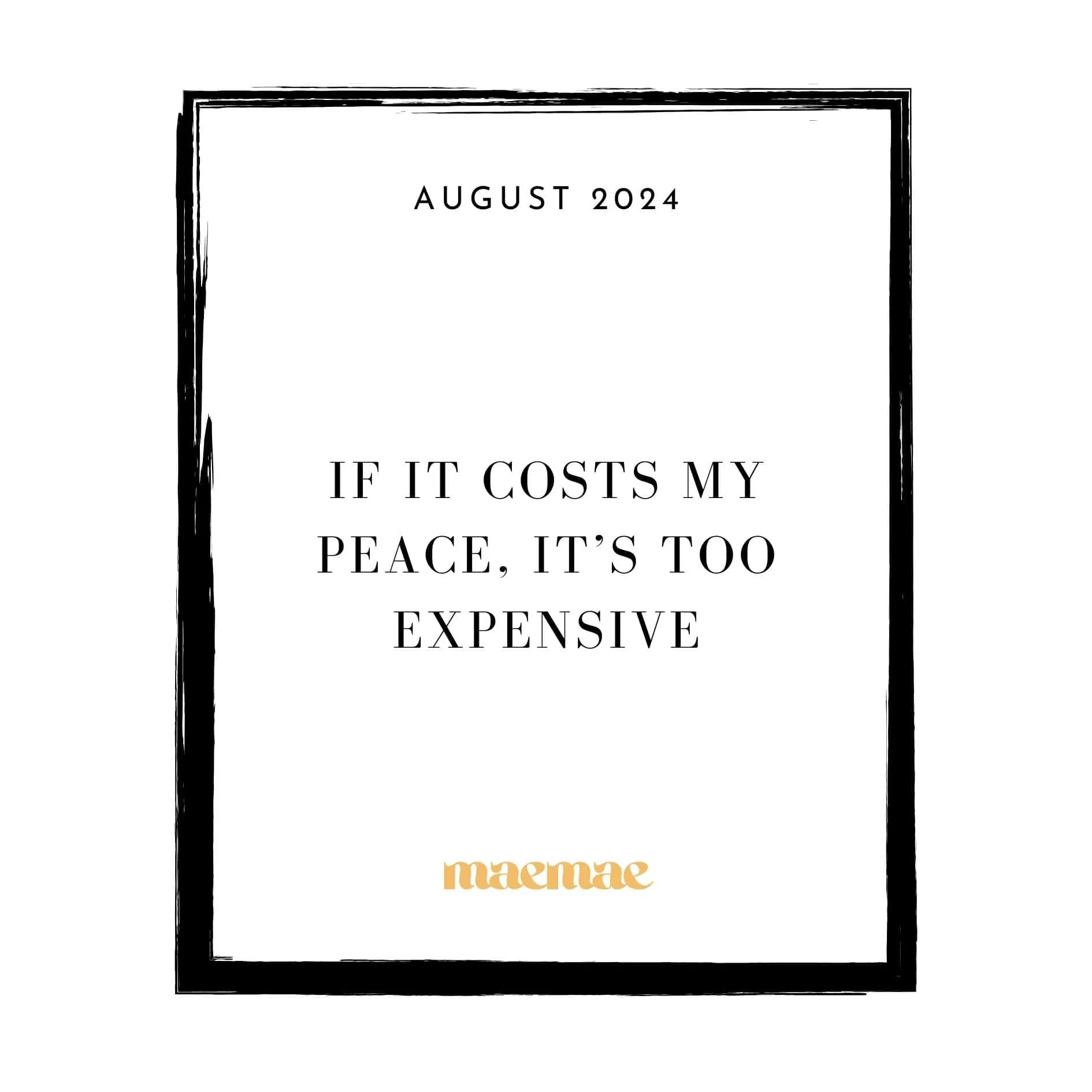 "If It Costs My Peace, It's Too Expensive" Round CZ Ring