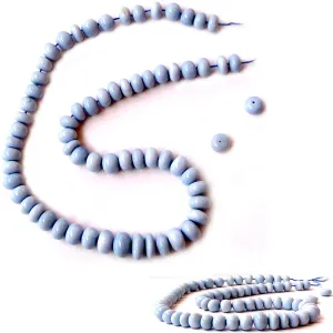 Rare Owyhee Blue Opal Oregon rondelle 7-8mm hand-cut stone - 6 beads