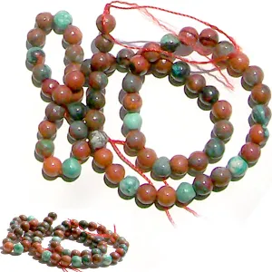 Rare Sonoran Sunrise Cuprite Mexico 6mm round stone - 12 beads