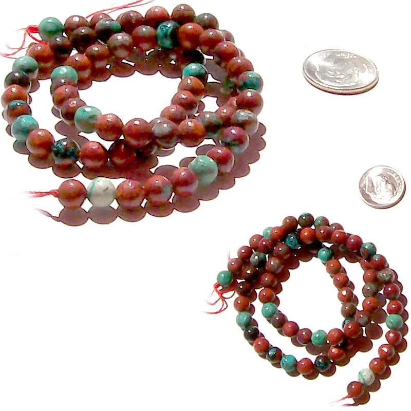 Rare Sonoran Sunrise Cuprite Mexico 6mm round stone - 12 beads