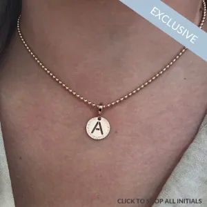 Rebecca My World Rose Gold Small Initial Charm & Chain Exclusive