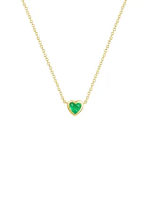 Regan Emerald Heart Necklace 14K