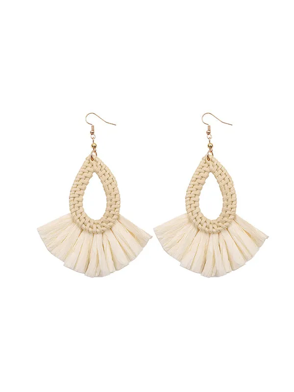 Retro Exaggeration Bohemian Rattan Earrings