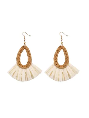 Retro Exaggeration Bohemian Rattan Earrings