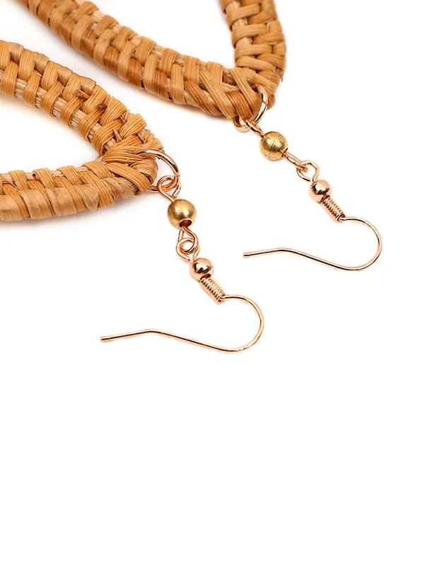 Retro Exaggeration Bohemian Rattan Earrings