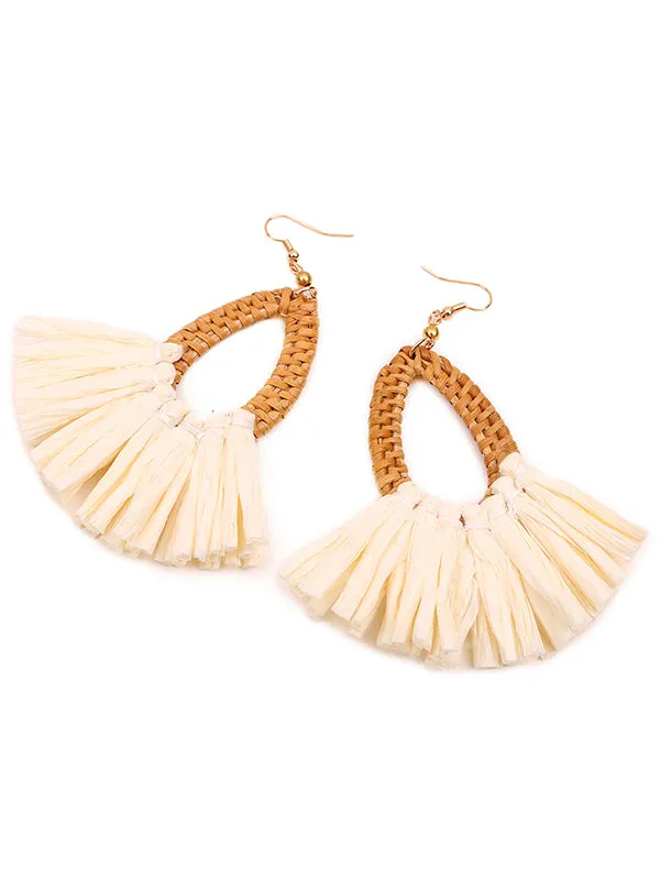 Retro Exaggeration Bohemian Rattan Earrings