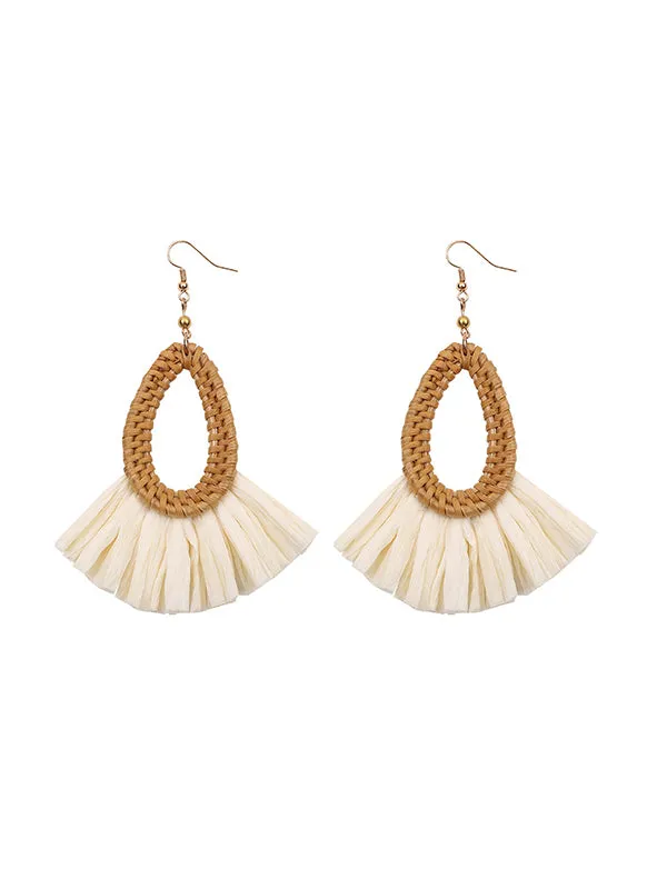 Retro Exaggeration Bohemian Rattan Earrings
