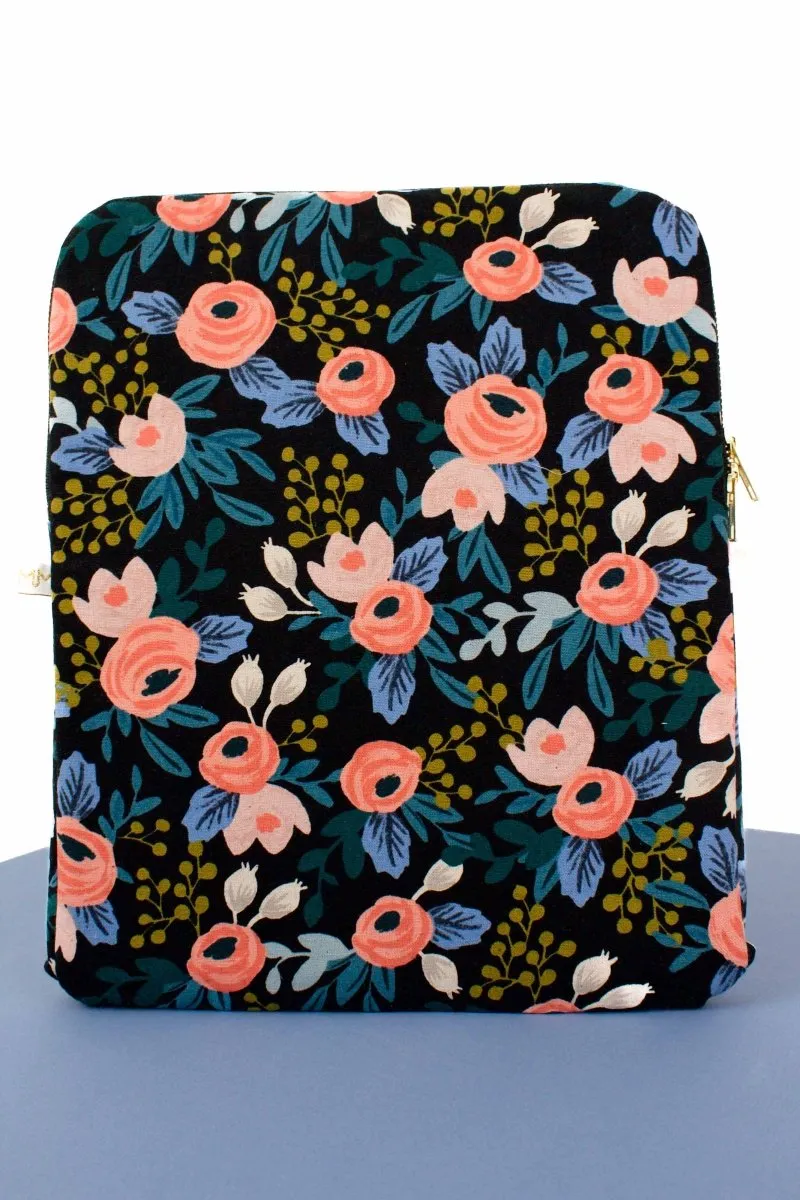 Rifle Paper Co. Midnight Garden Canvas 12.9" iPad Sleeve and Accessory Bag Bundle