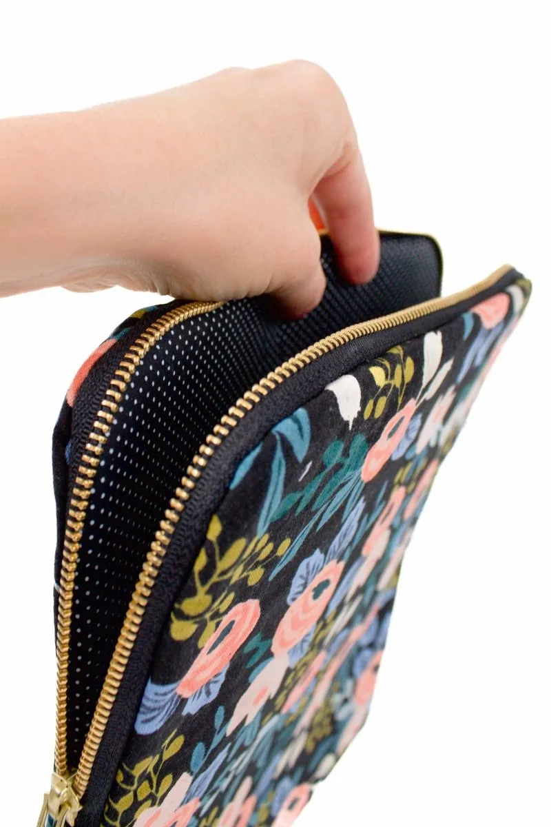 Rifle Paper Co. Midnight Garden Canvas 12.9" iPad Sleeve and Accessory Bag Bundle
