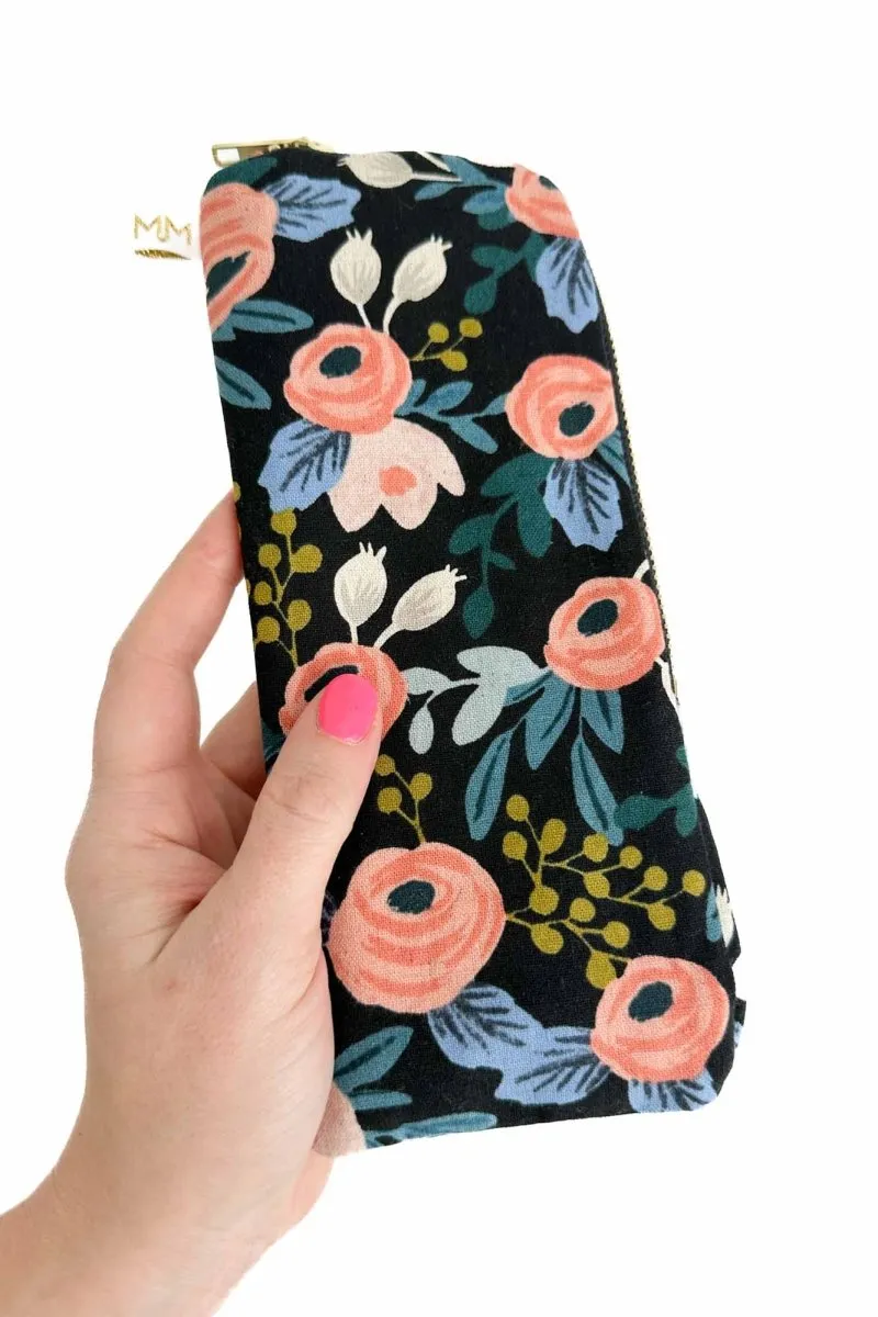 Rifle Paper Co. Midnight Garden Canvas 12.9" iPad Sleeve and Accessory Bag Bundle
