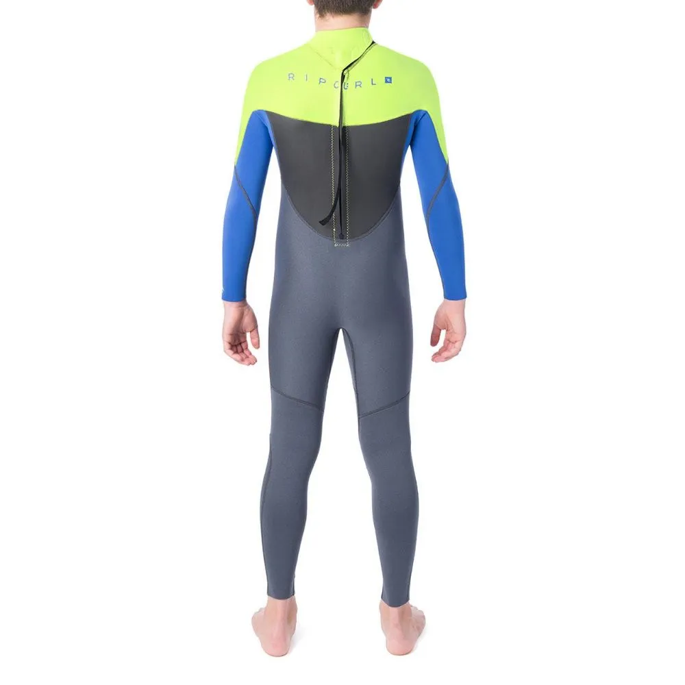 RIP CURL JUNIOR OMEGA 3/2 BACK ZIP LIME