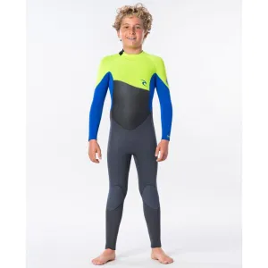 RIP CURL JUNIOR OMEGA 3/2 BACK ZIP LIME