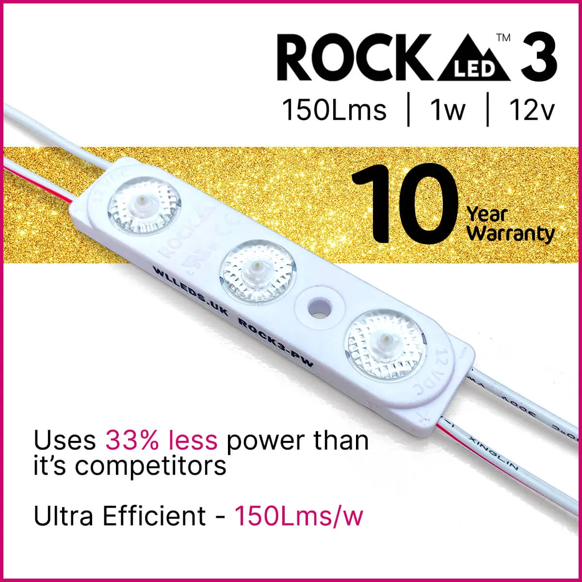 ROCK3 LED Module | IP67 | 1w | 12v | 150Lm/w | Buy in 1's & 200's