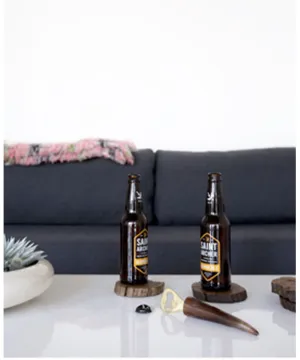 Rose and Fitzgerald Ankole Horn & Pure Brass Bottle Opener- Light