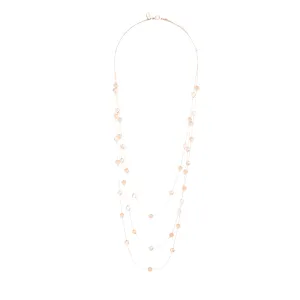 Rose Gold Layered Bead Station Necklace