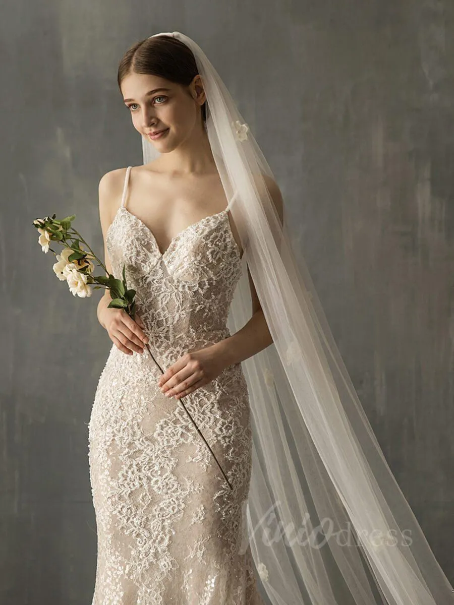 Roycebridal Elegant Floral Cathedral Veil For Bride AC1015
