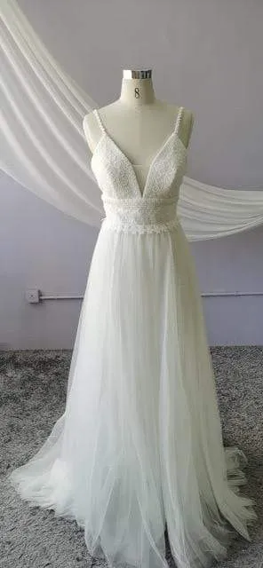 Roycebridal Wedding Dress Lace Bodice Elegant Bridal Dress