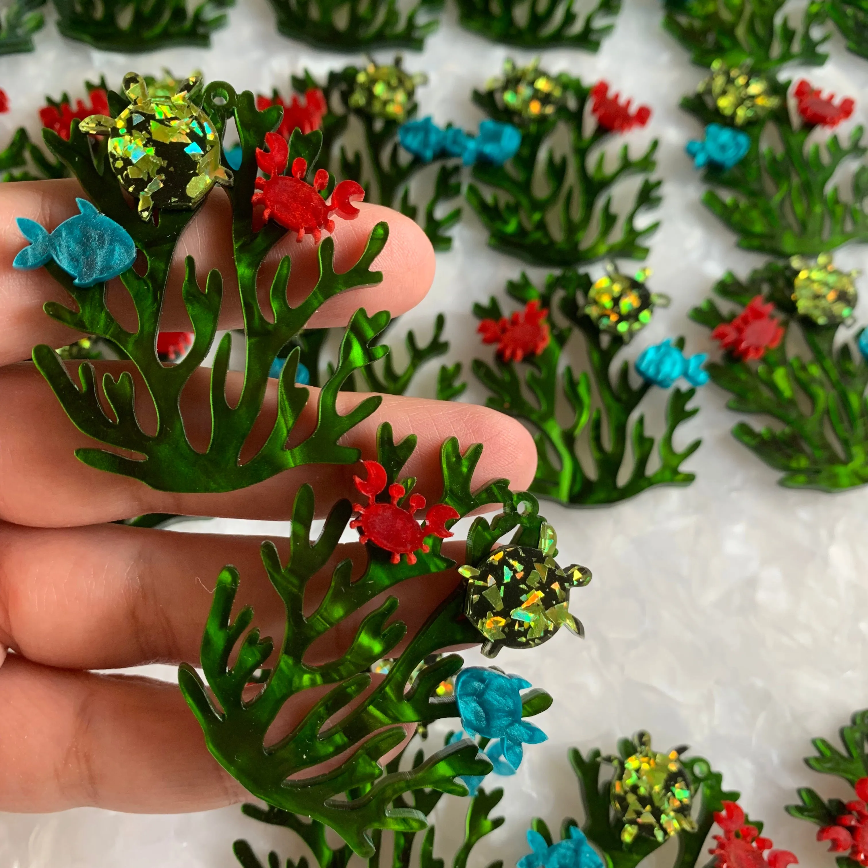Seaweed for Earrings / 12 Pieces, 50mm
