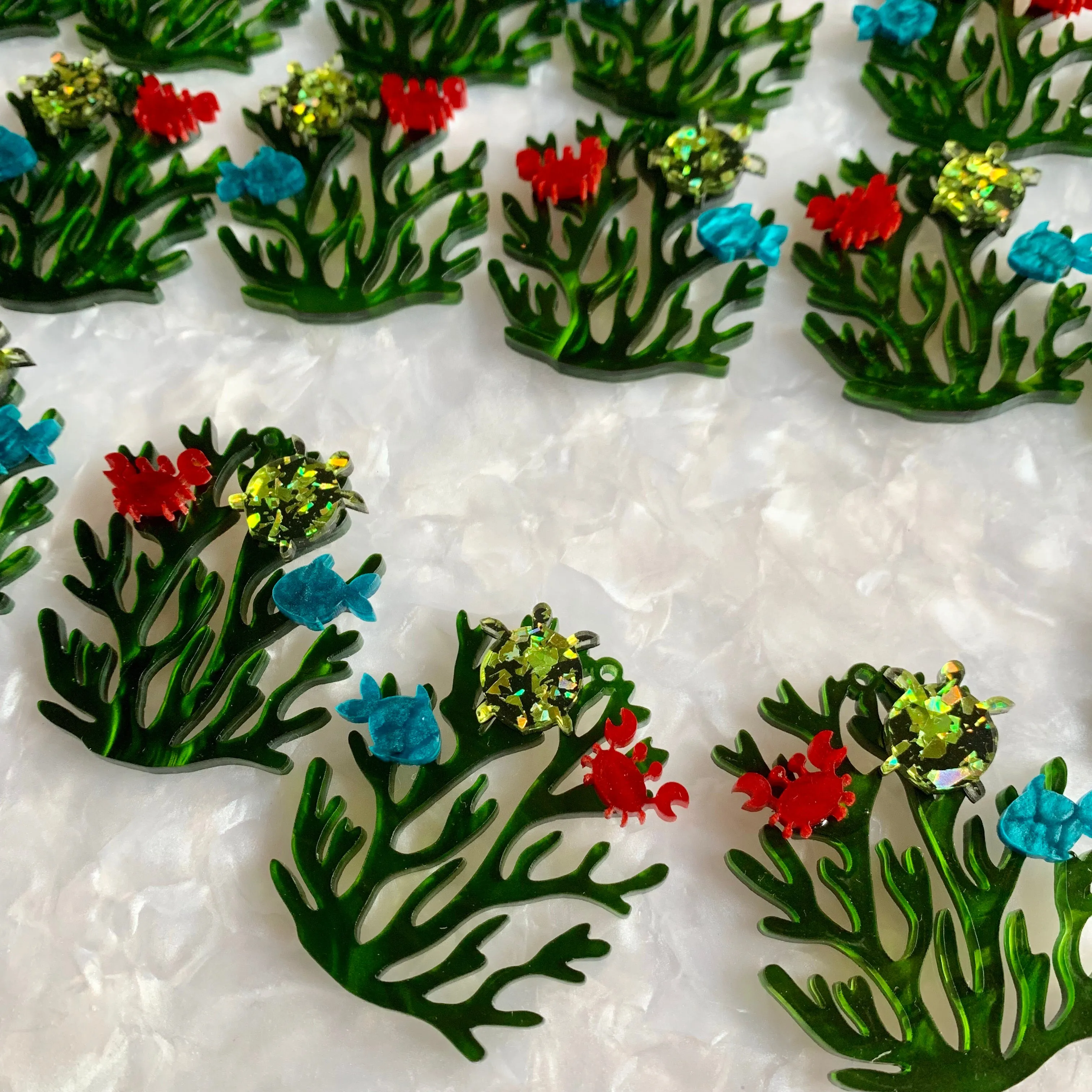Seaweed for Earrings / 12 Pieces, 50mm