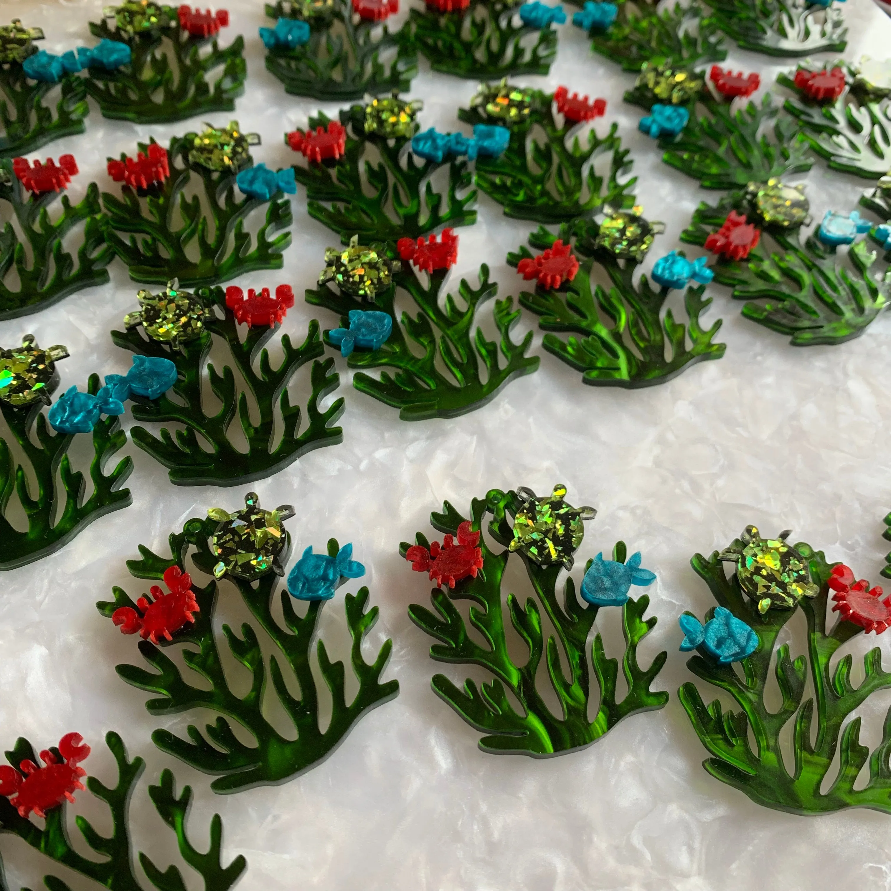 Seaweed for Earrings / 12 Pieces, 50mm