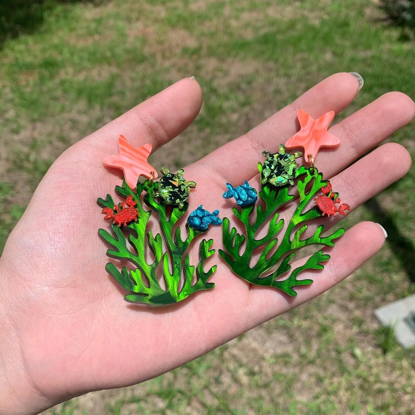 Seaweed for Earrings / 12 Pieces, 50mm