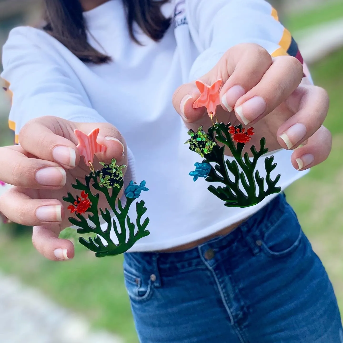 Seaweed for Earrings / 12 Pieces, 50mm