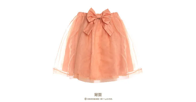 sheer layered bow skirt