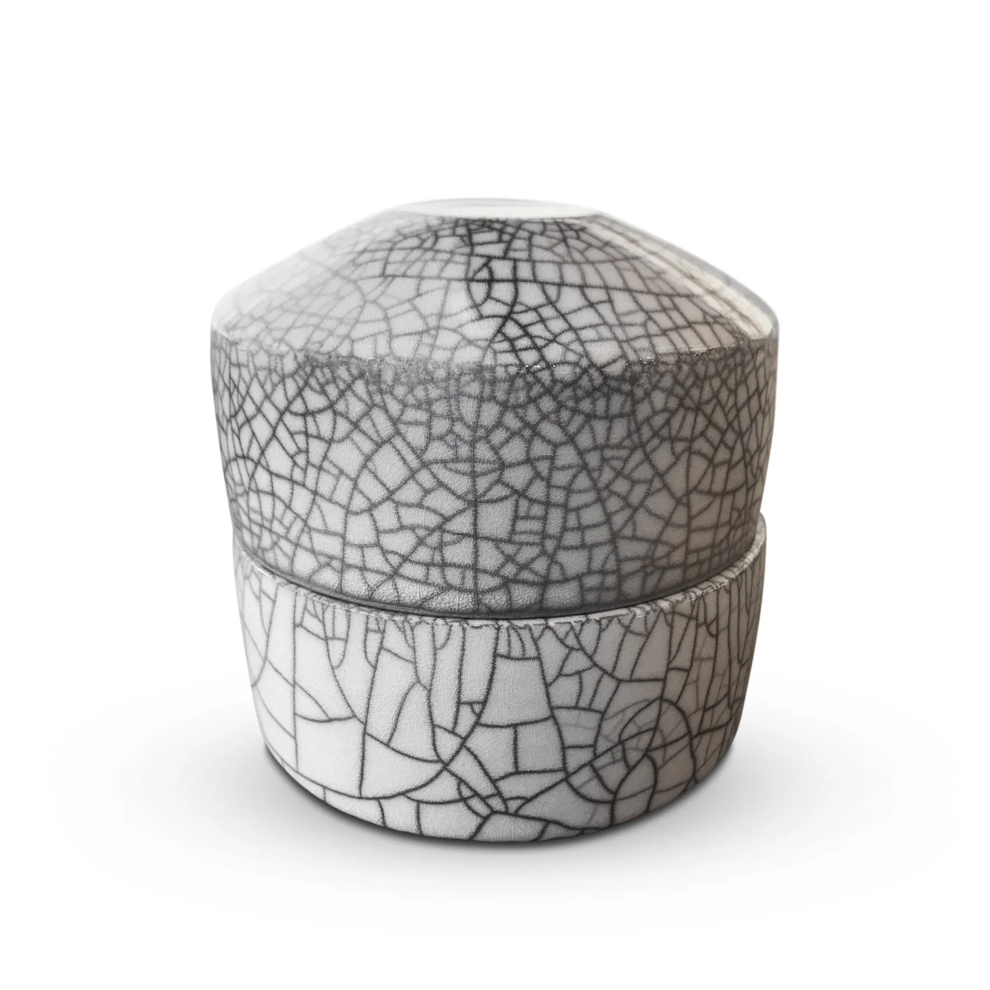 Shiny Raku Craquele Box with Lid