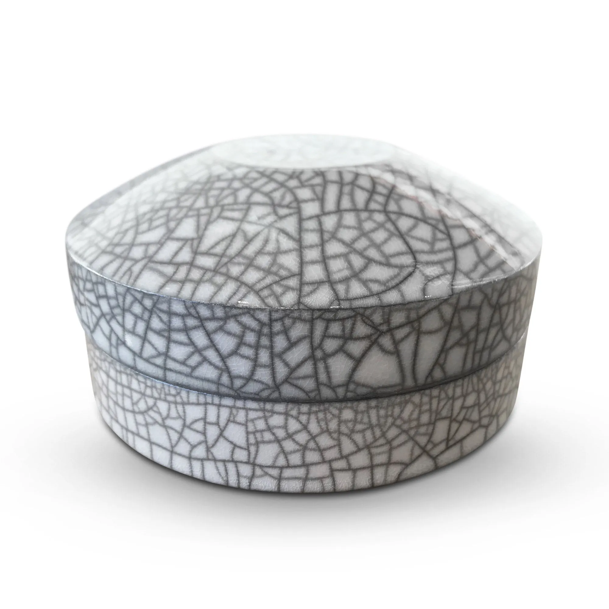 Shiny Raku Craquele Box with Lid