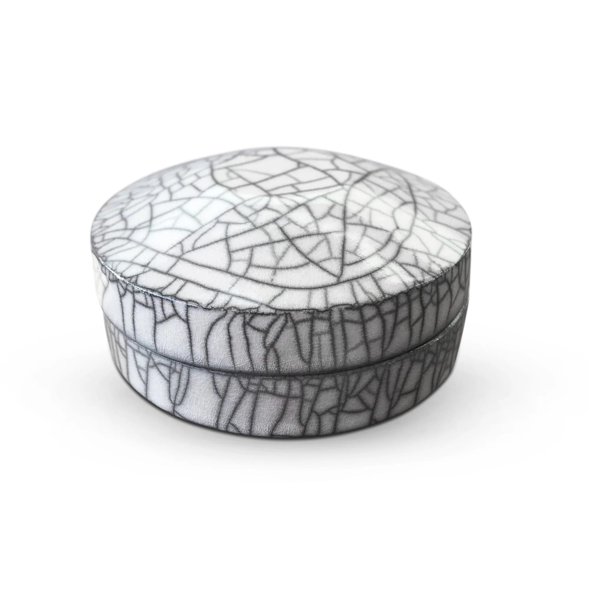 Shiny Raku Craquele Box with Lid