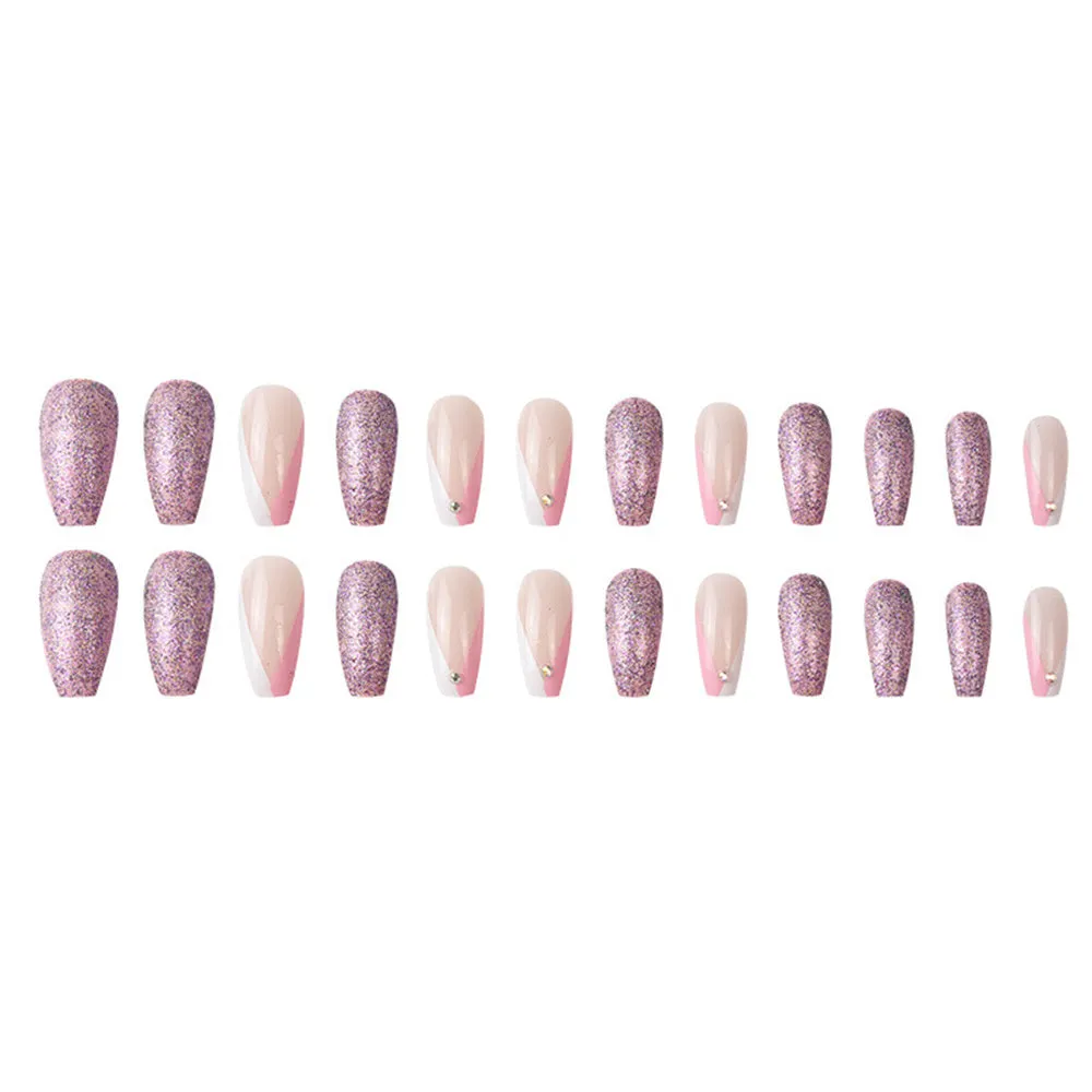 Short coffin Glitter with diamond V-shaped