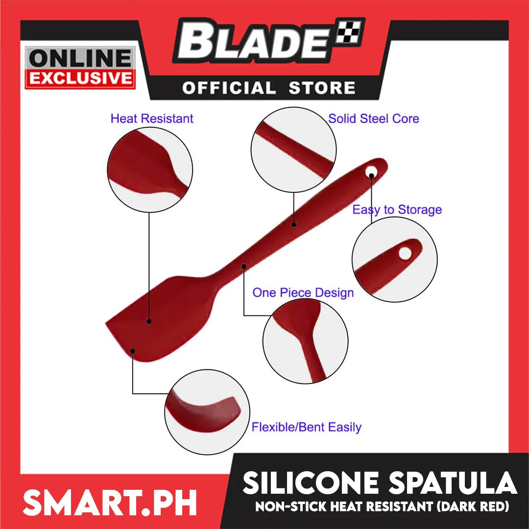 Silicone Baking Spatula Heat Resistant Non-Stick 8.2'' (Dark Red) Baking Mixing Tool