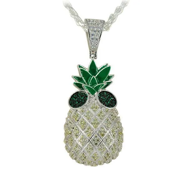 SILVER COOL GLASSES PINEAPPLE PENDANT
