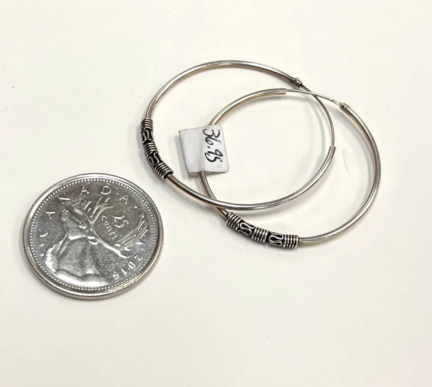 Silver Hoop Earrings with Bohemian Knot Detailing