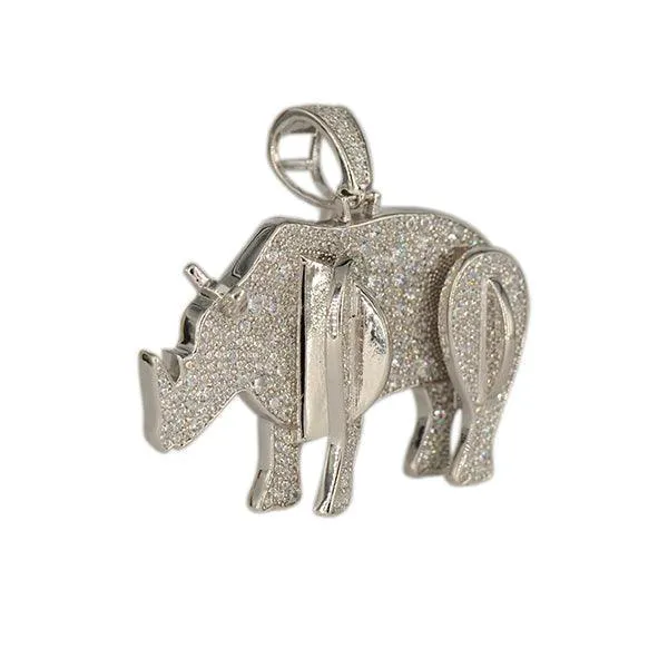SILVER RHINO PENDANT