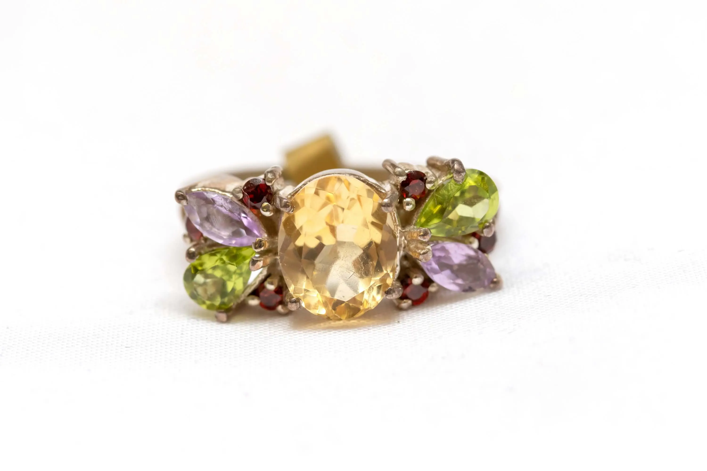 Silver Ring with Yellow Citrine Gemstone