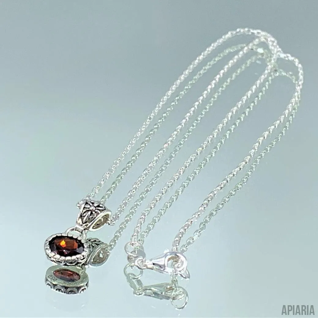 Simply Elegant Garnet Necklace