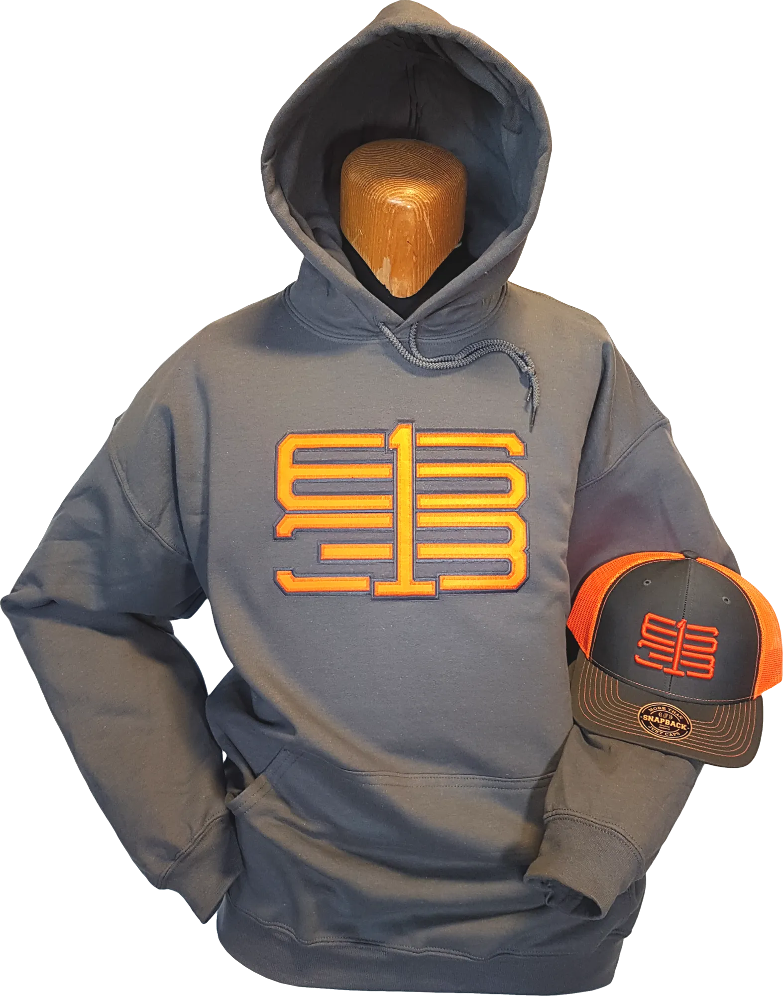 Six One 3 Interlok Hoodie Charcoal Blaze Orange