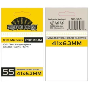 Sleeve Kings: Premium Mini American Card Sleeves 41mm x 63mm, 55ct