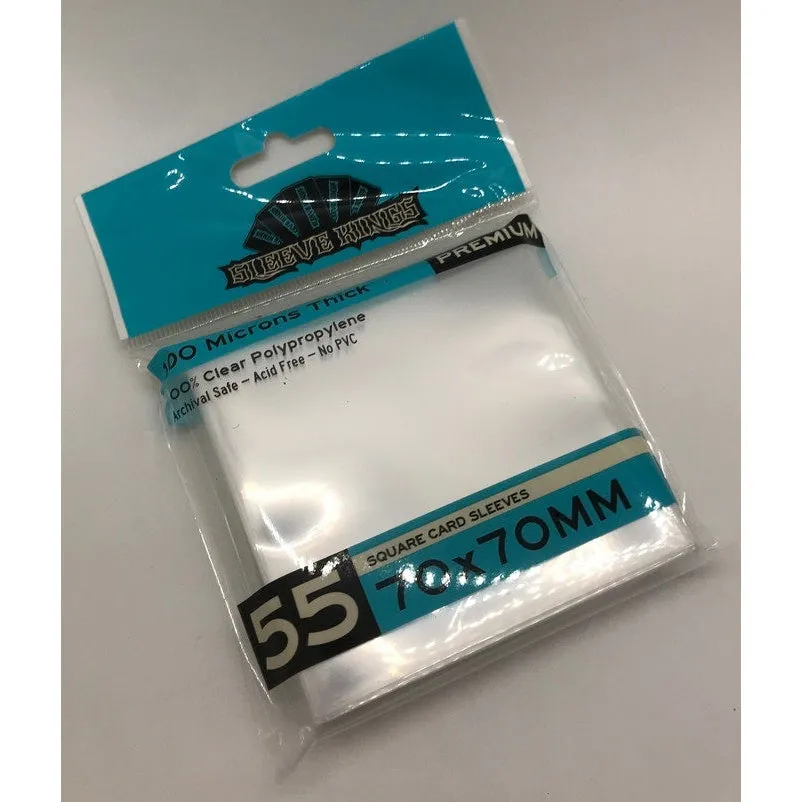 Sleeve Kings: Premium Square Card Sleeves 70mm x 70mm, 55ct