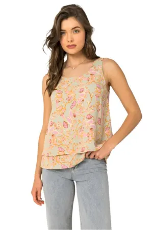 Sleeveless Double Layered Floral Top